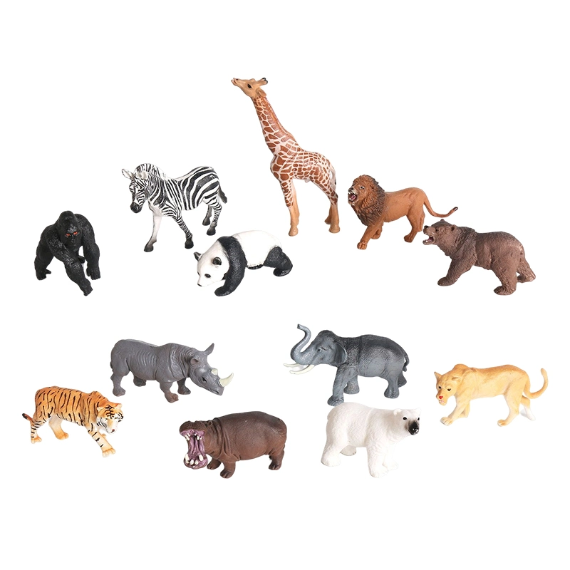 Children Early Learning Static Plastic Wildlife Models Zoo Animal Figure Toddler Party Favor 6PCS Small PVC Wild Animals Set Toy