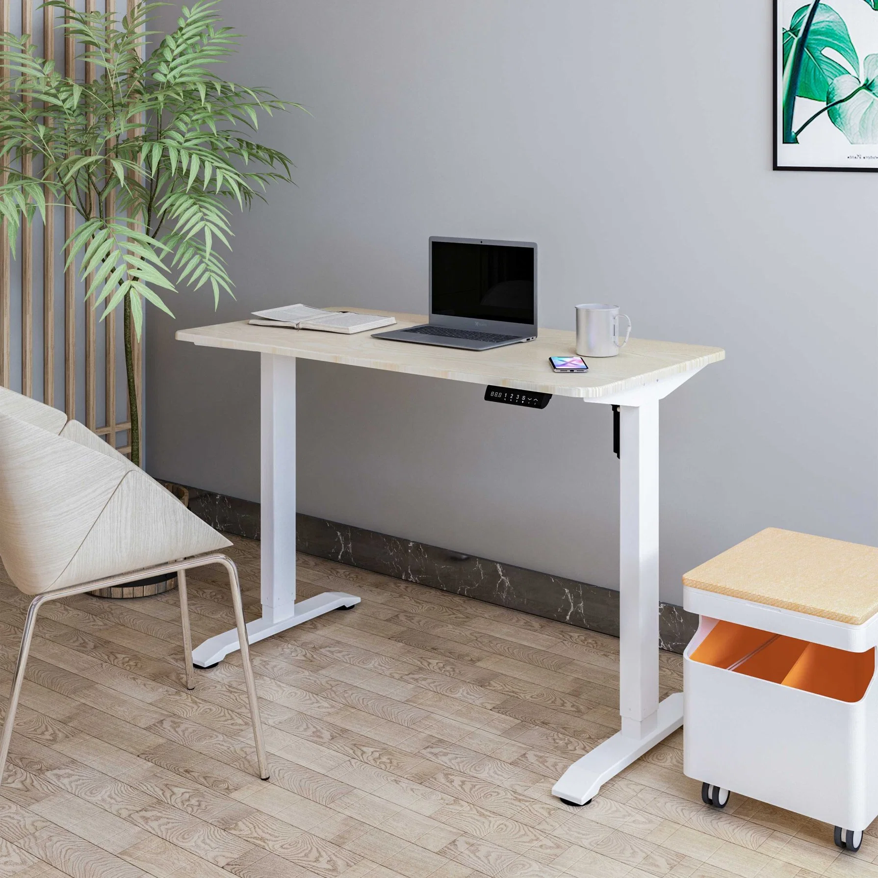 Home Desk Single Motor Electric Height Adjustable Desk Adjustable Computer Standup Tables