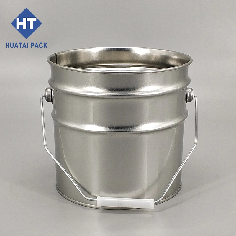 10L Custom Logo Paint Tinplate Barrel Bucket with Ring Lock for Coating