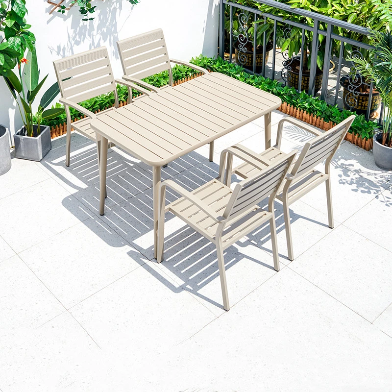 WPC silla de plástico con el cuadro de aluminio Muebles de comedor al aire libre