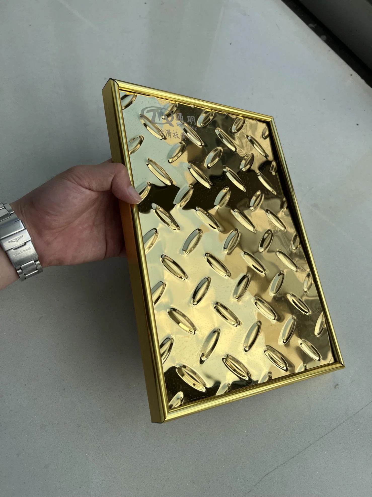 High quality/High cost performance  Mirror Stainless Steel Color Antiskid Plate Gold Metal Sheet for Luxury Decoration