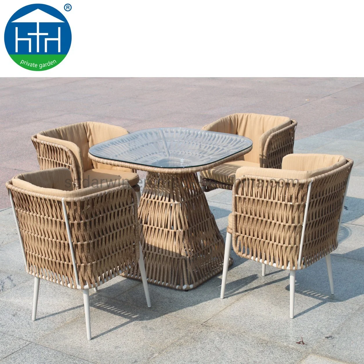 Modern Style Patio Garden Outdoor Furniture Dining Sets/Rope Woven Banquet Sets