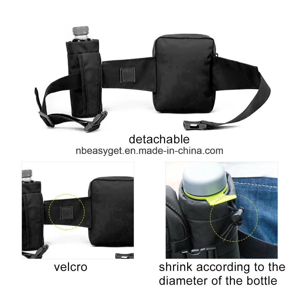 Taille Fanny Pack mit Wasser Flaschenhalter und Telefon in der Tasche Mehrzweck Wasserdichte Bum Bag Outdoor Tasche Einstellbare Hüftgurt für Wandern Laufen Esg10269