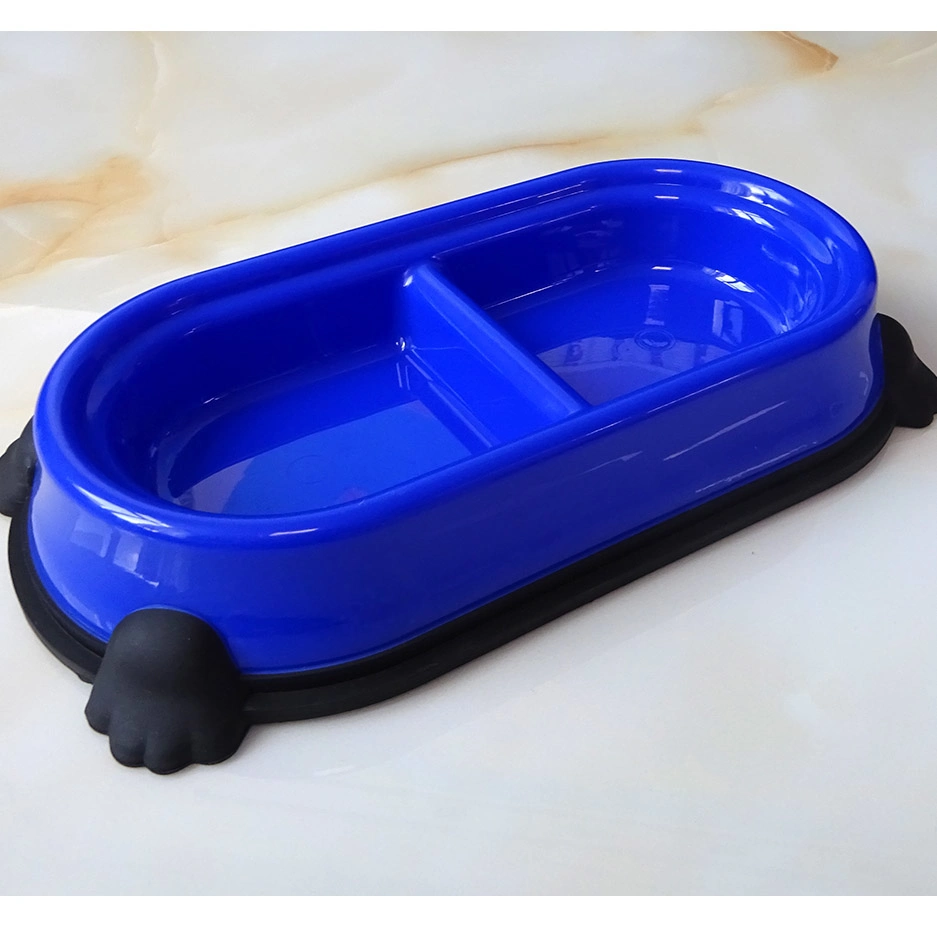 Double PP Dog Bowls Food Water Feeder with No Spill Non-Skid Pet Feeder