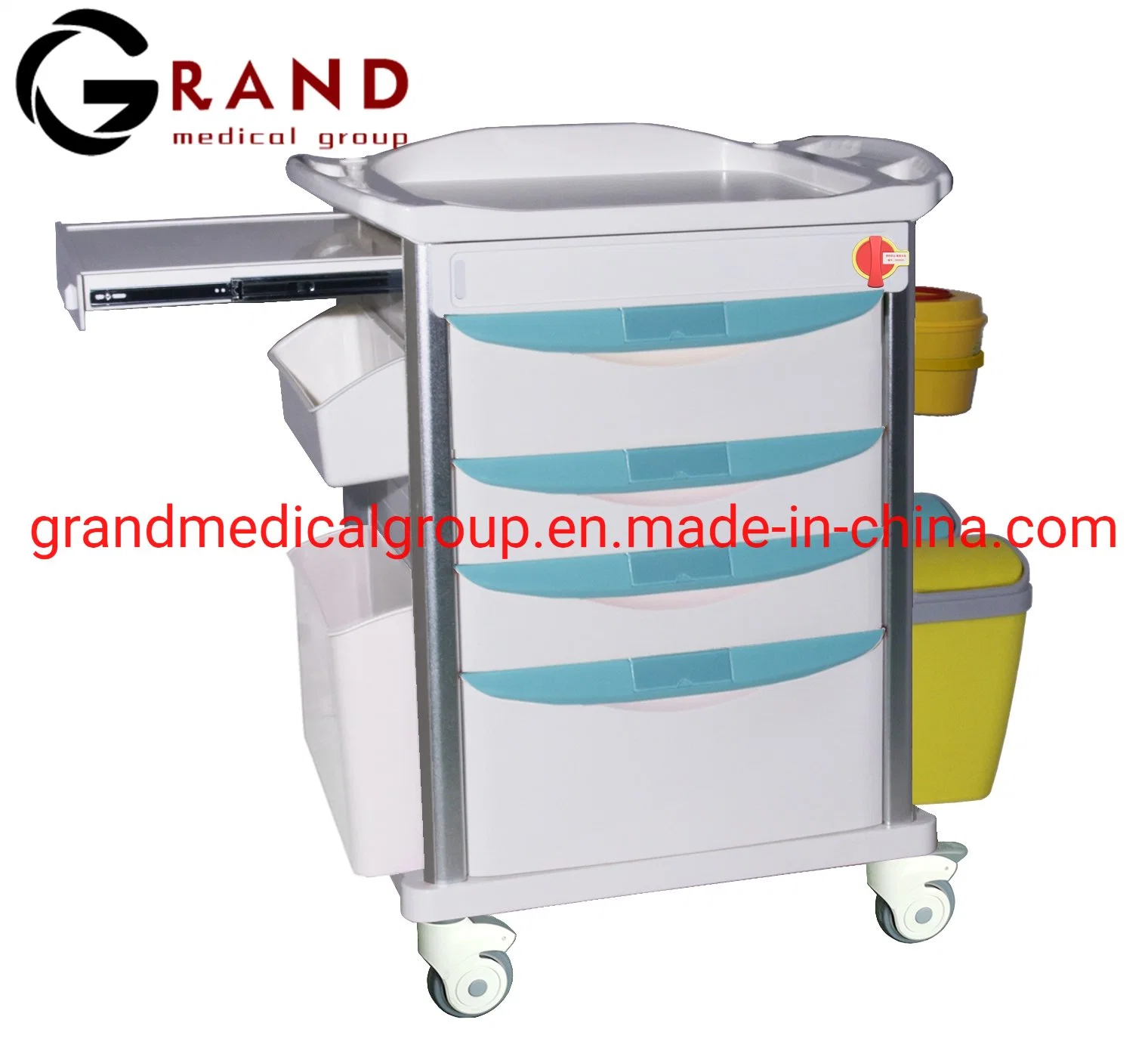 Long Service Life Aluminum Steel and ABS Structure Emergency Hospital Trolley Cart