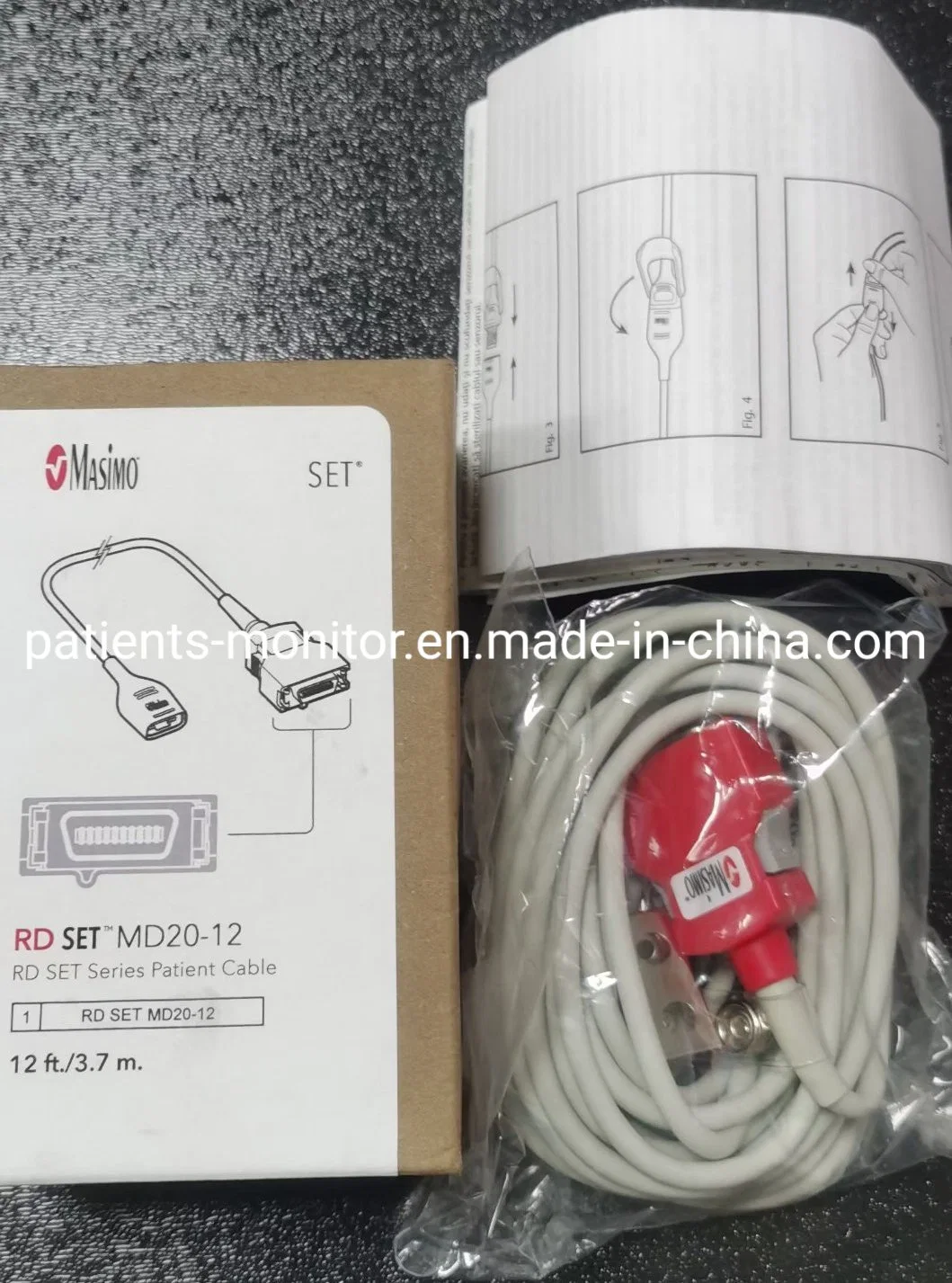 Masimo 4104 Rd Set MD20-12 SpO2 Patient Cable 12FT/3.7m