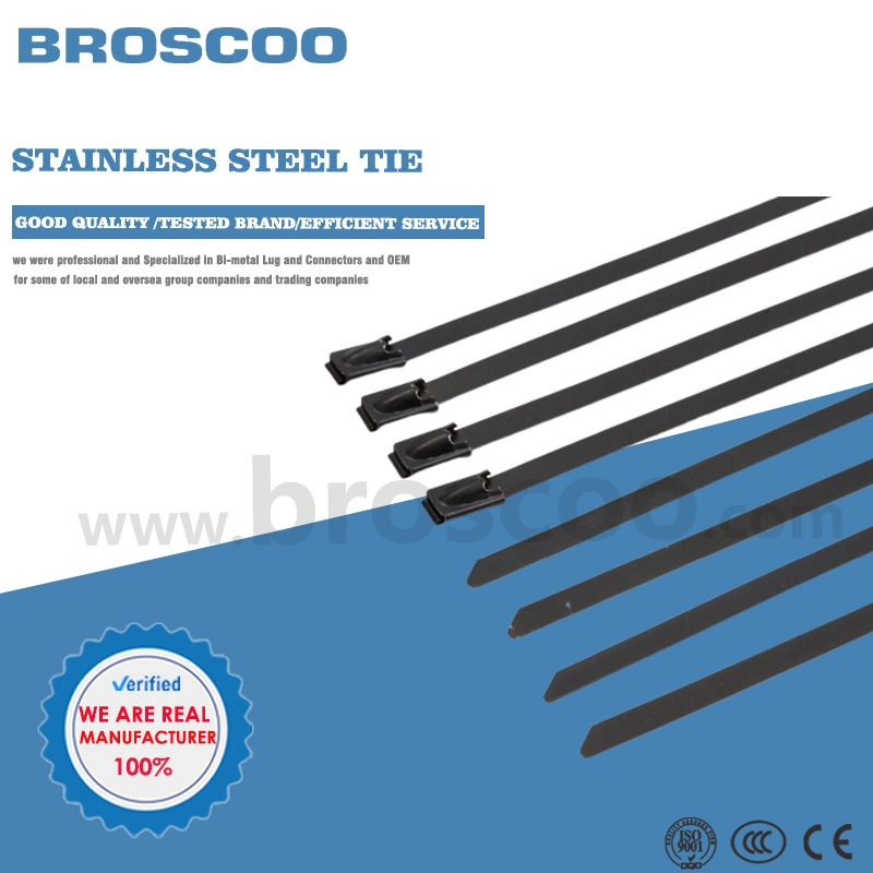 Electrical Cable Size PVC Coated Wire Releasable Ball Self-Lock Stainless Steel Cable Ties