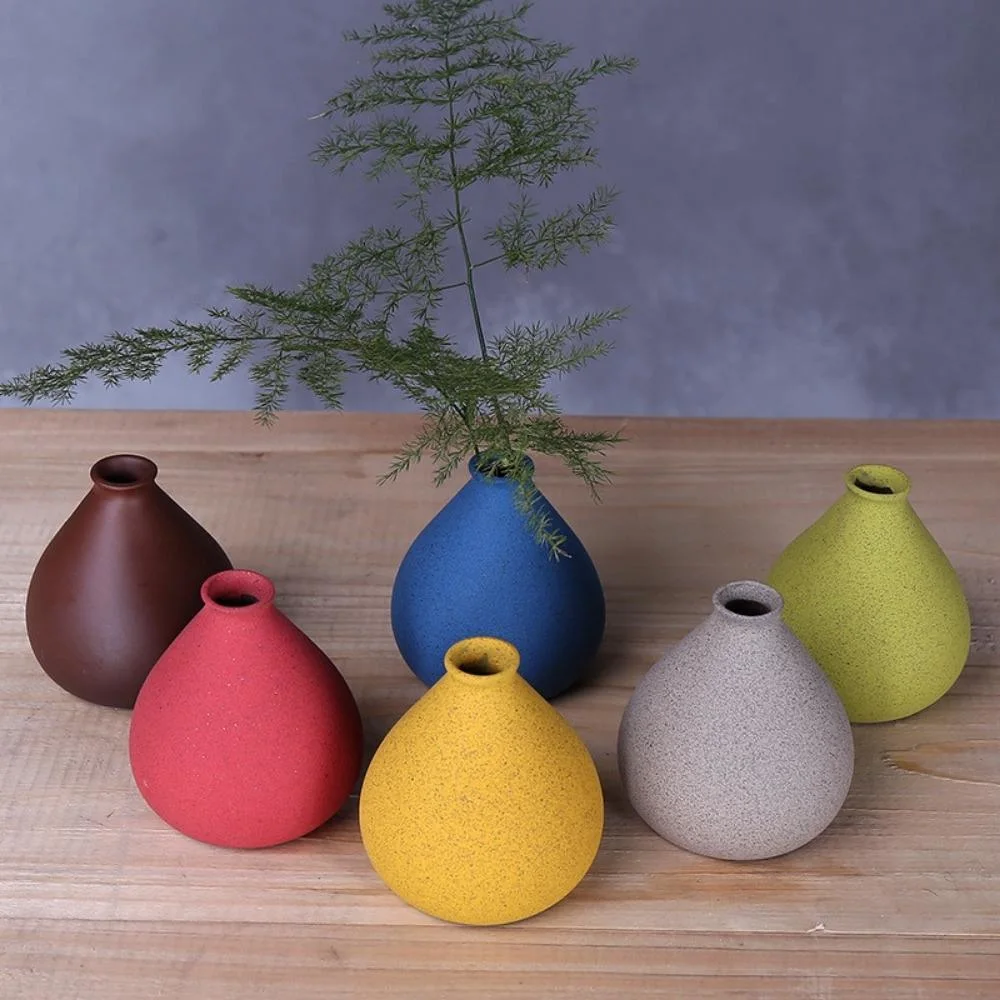 Modern Ceramic Vase Minimalist European Style Decoration Creative Desktop Color Glaze Ci19912