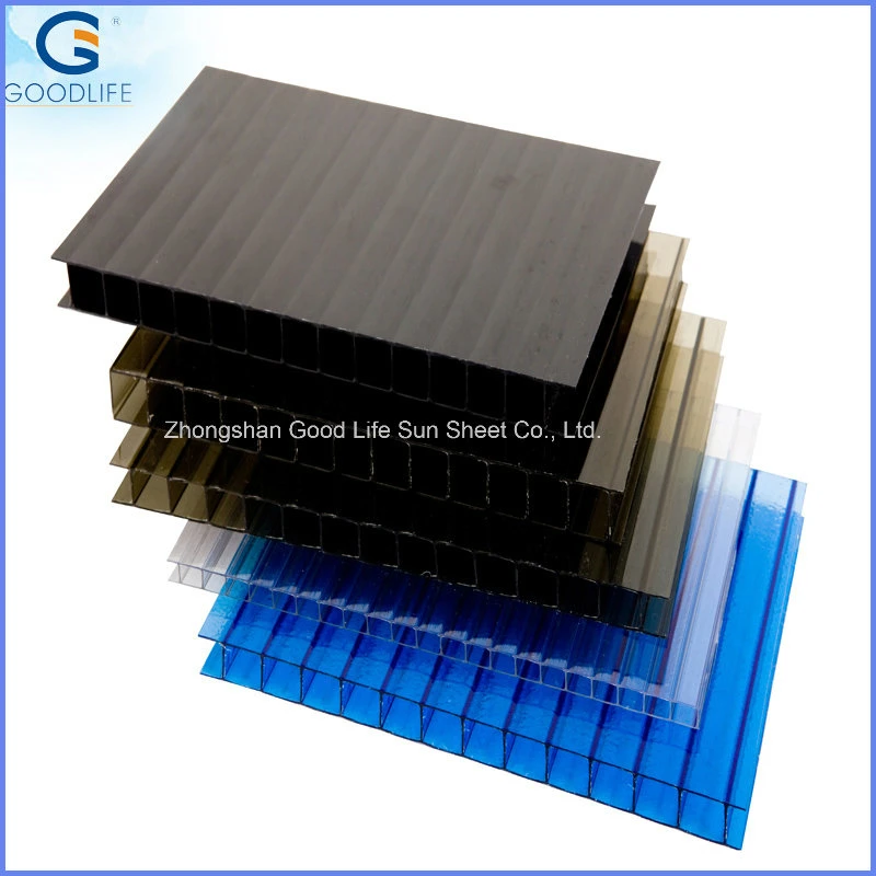 Two Layers Hollow PC Corrugated Plastic Roofing Sheets