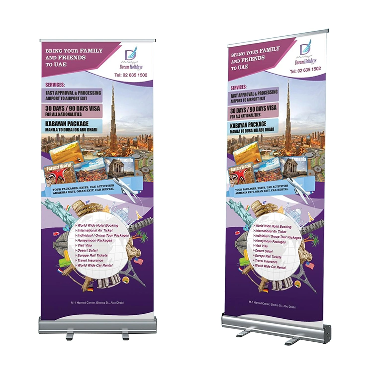 High quality/High cost performance  Cheap Portable Retractable Aluminium Pull/Pop/Roll up Exhibition/Fair/Tradeshow/Advertising/Promotion Display Banner Stand