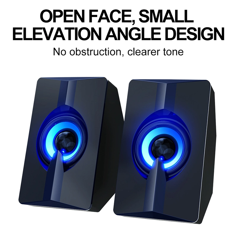 Stylish Colorful RGB Light Dual Channels Stereo Effect Speakers Mini USB Speaker for PC Computer