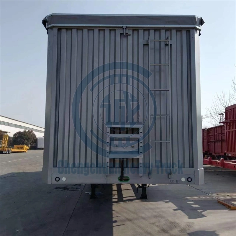 Springs Suspension Electric 40 Tons Loading Side 3 Saf Axles Side Curtain Truck Trailer