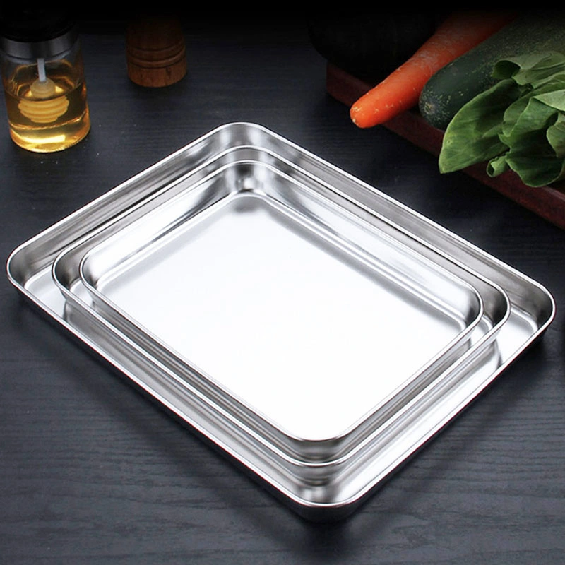 Factory High quality/High cost performance  Hotel Restaurant SS304 Baking Tray Stainless Steel Food Serving Tray