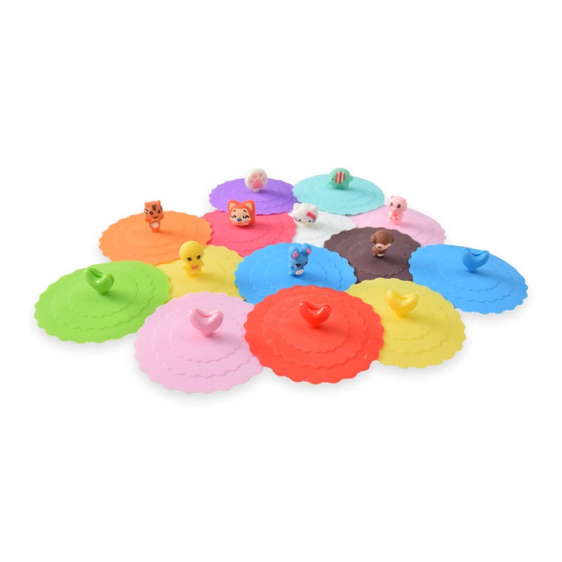 Dust-Proof Beverages Glass Lid Reusable Coffee Cup Suction Airtight Seal Cover Silicone Coffee Cup Lid