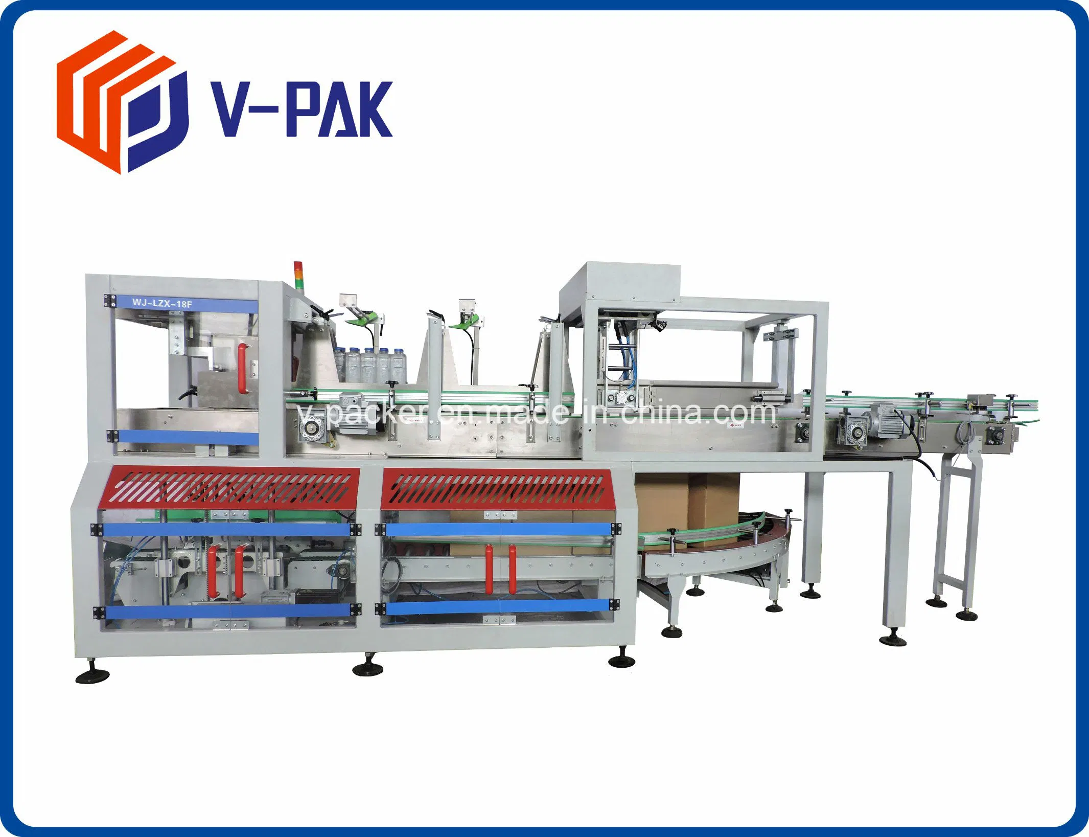 High Efficiency Automatic Flat Bottles Case Filling Machine for Water and Juice