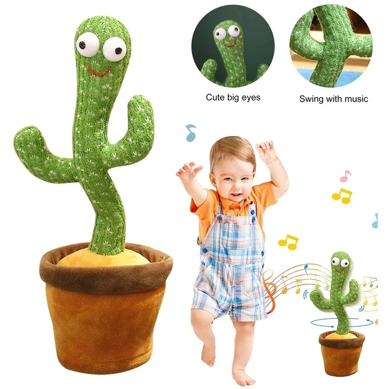 Venta caliente niños Educación temprana Juguetes Mágicos Cactus Plush Juguetes Hablar Electric retorcerse Funny cantar Baile