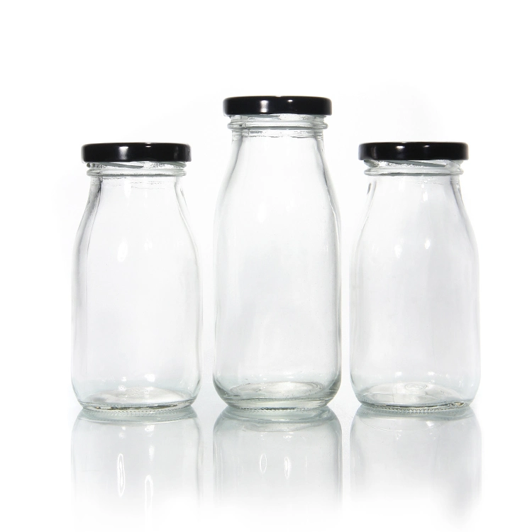 Hot Sale Free Sample 12oz 350ml French Square Glass Bottles for Juice Beverage