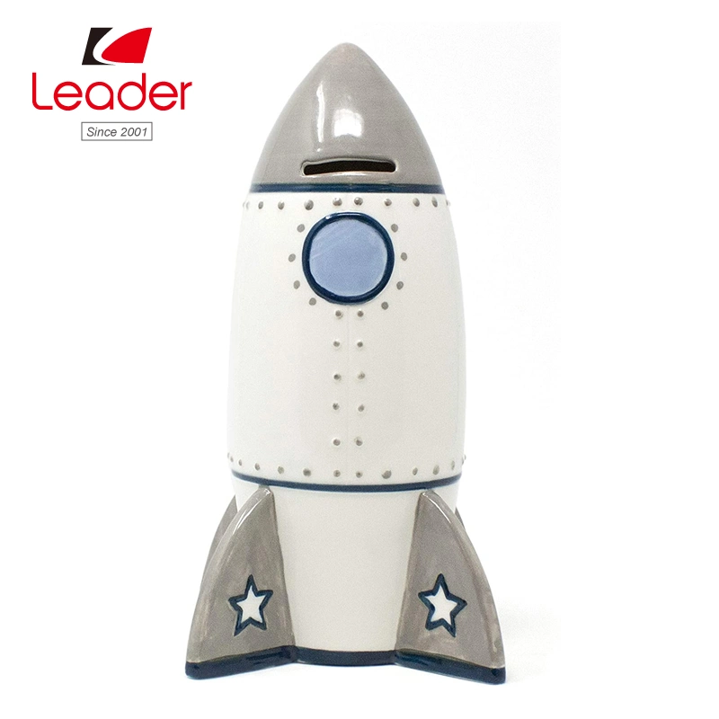 Rocket Shape Piggy Bank for Saving Money for Ceramic Money Bank Promotiona Gifts