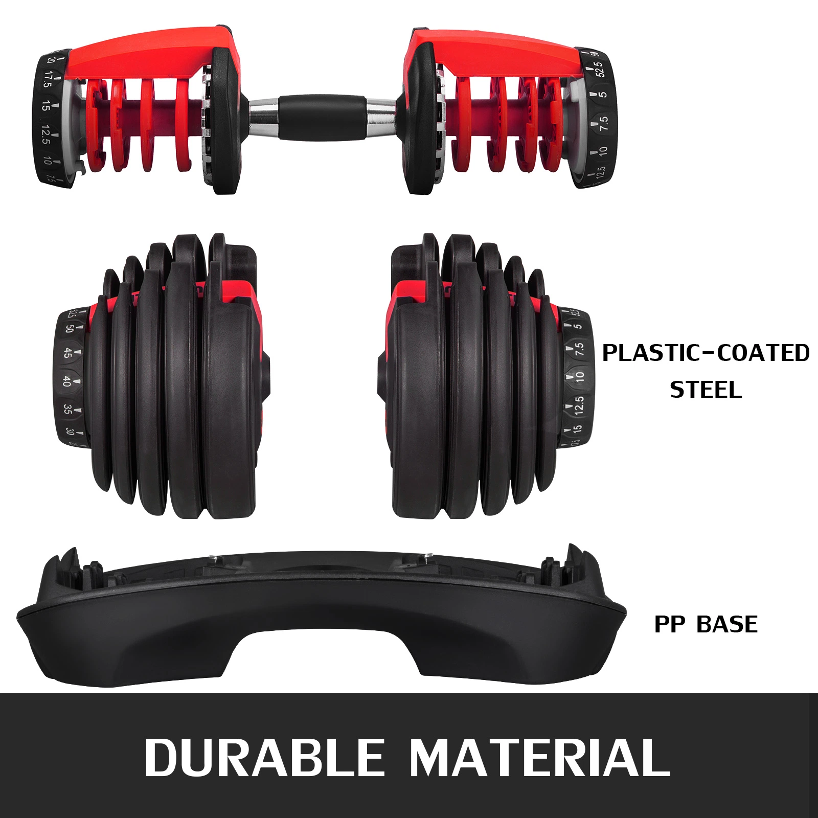 China Wholesale/Supplier Weight Training Fitness Equipment Dumbbell Adjustable Rubber Gym Lifting Sporting Goods Rubber Dumbbell Set