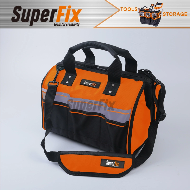 Multi-Purpose Tool Bag with Pockets, Steel Zipper, Big Capacity, Metal Buckle,