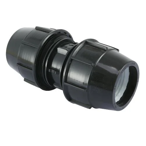 Large Black Straight Fitting PP Compression Fitting Valve ISO