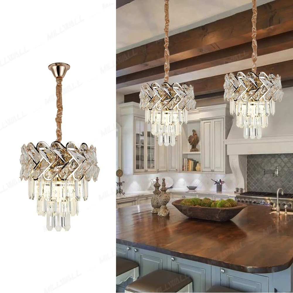 Interior Nordic Hotel Lobby Luxury Modern Glass Crystal Chandelier Pendant Light