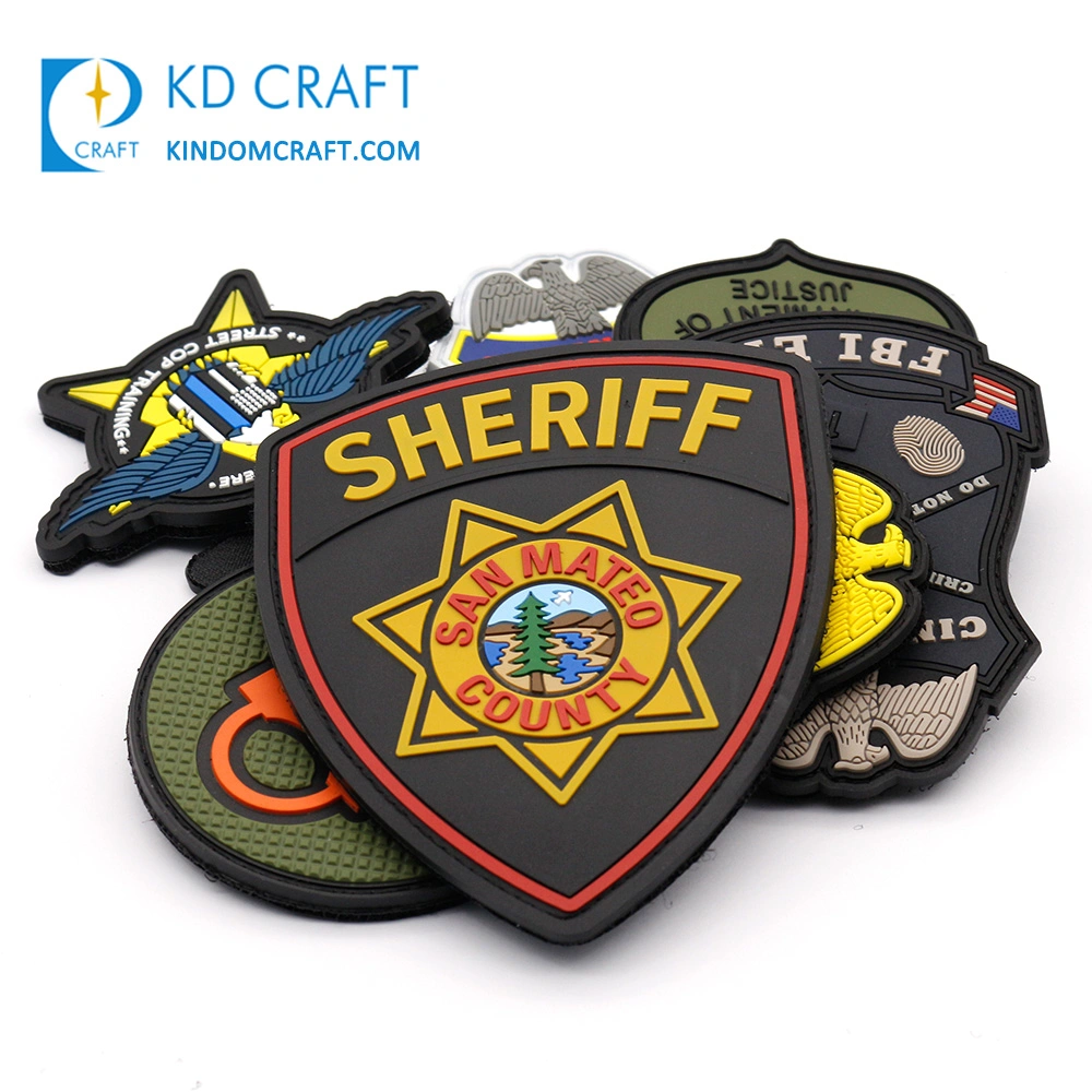 Manufacturer Customized Rubber 3D Security Air Force Uniform Sheriff Star Logo Custom Soft PVC Badge Patch for Sale