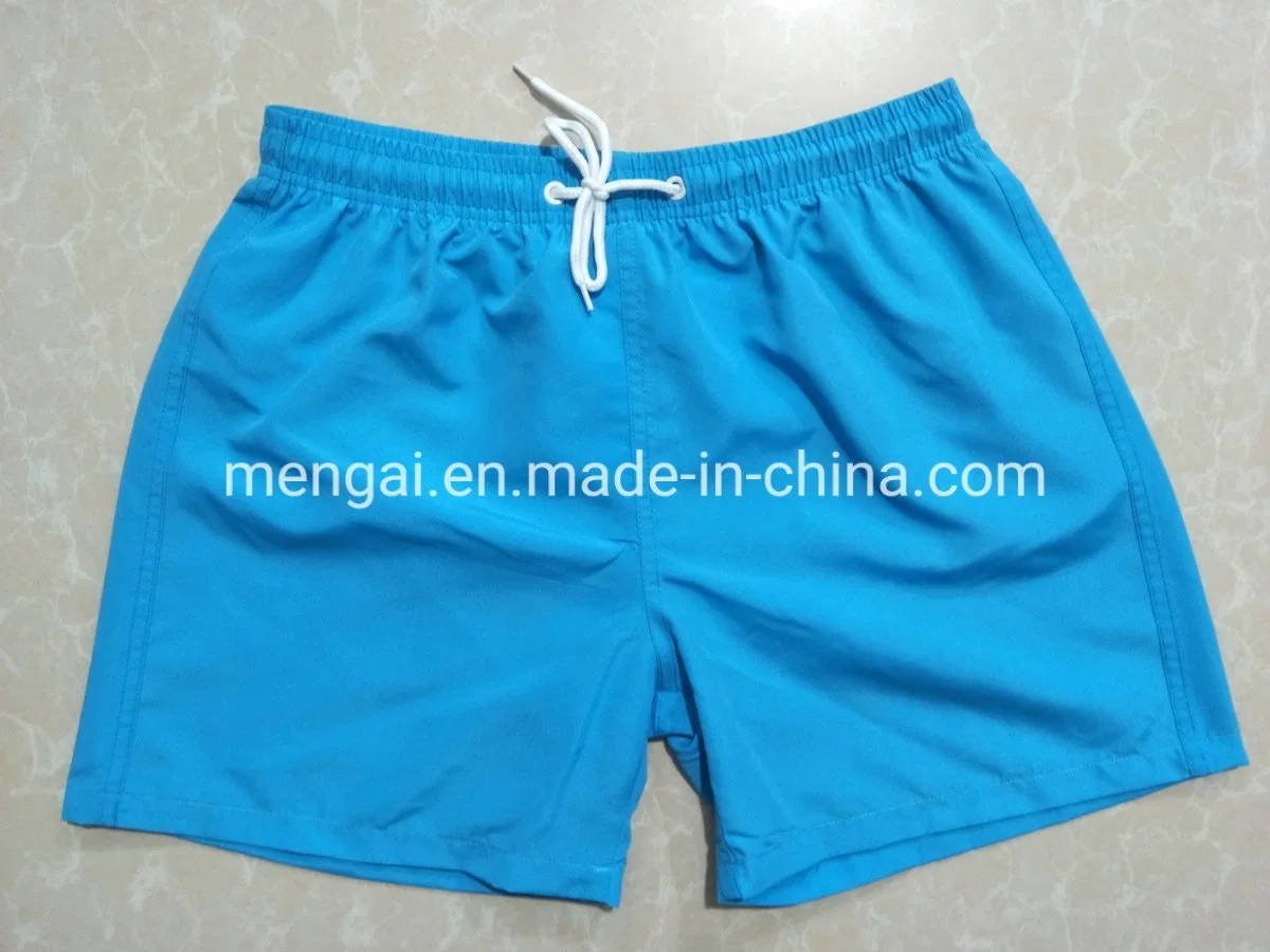 100% Polyester Plain Color Beach Short, Men Beach Shorts, Men Swim Board Short