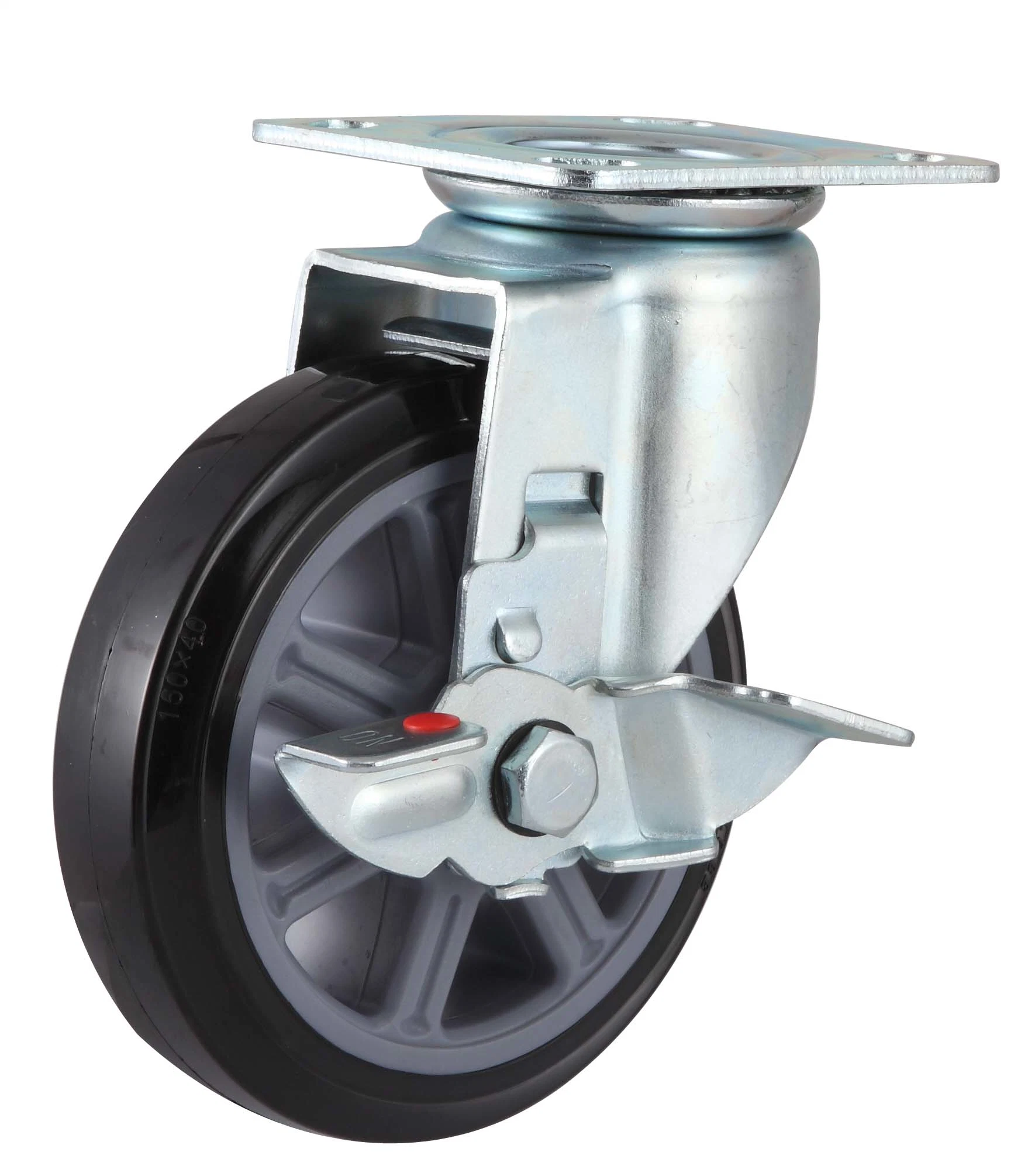 Swivel PU Caster Wheel with Dual Brake