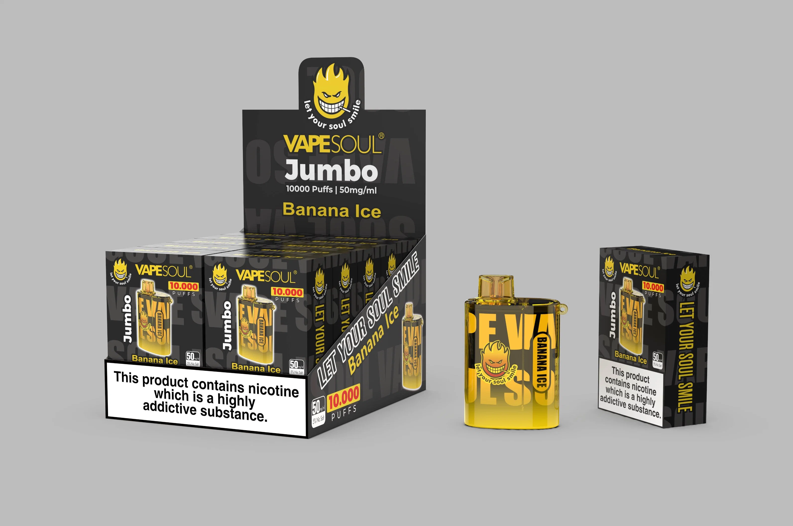 Vapesoul Jumbo 10000 Pubs Custom vaporizer 0% 2% 5% نيكوتين wholesale I قلم القرود