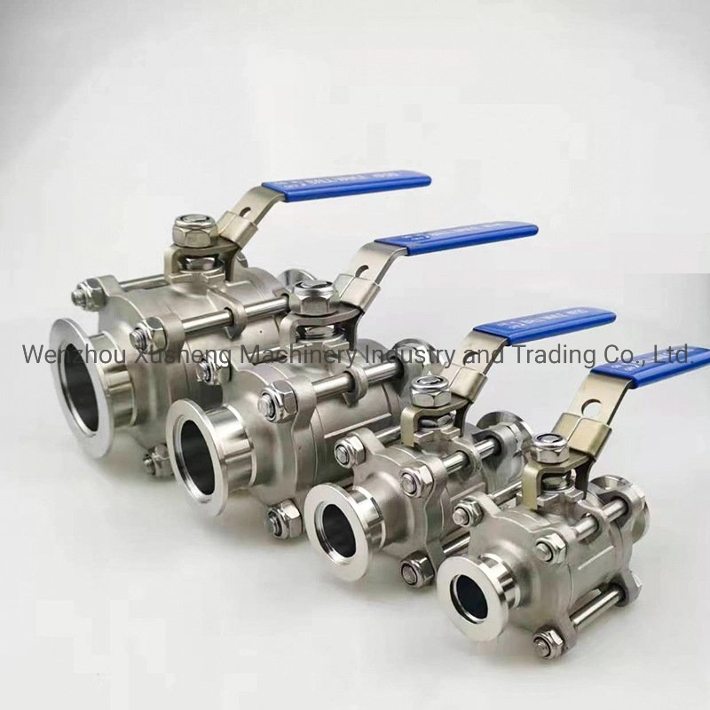 Stainless Steel 3-Piece Vacuum Full Bore Clamp Ball Valve