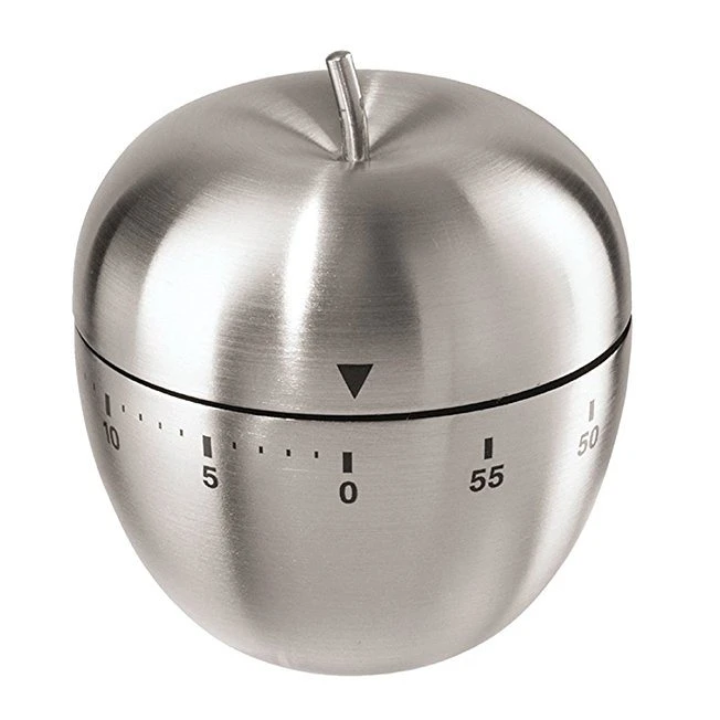 Minuteur de cuisson de 60 minutes en acier inoxydable, forme pomme Wbb10419