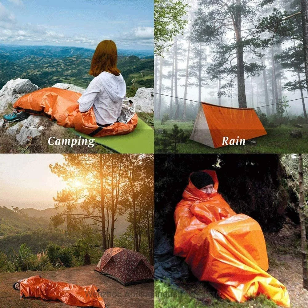 Outdoor Camping Adventure Emergency Blanket Disposable Aluminum Film Survival Tent Insulation Raincoat Sleeping Bag