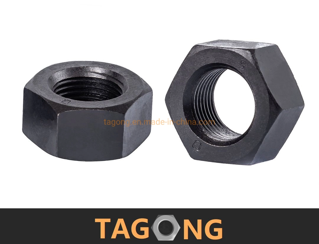 Black Oxide DIN934 Carbon Steel 6h Heavy Hex Nuts Class 6 M22 Wheel Nuts Fastener Factory Price