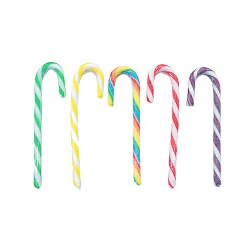 Süßigkeiten Großhandel Custom Halal Weihnachten Regenbogen Hard Candy Cane Lollipop Süßigkeiten