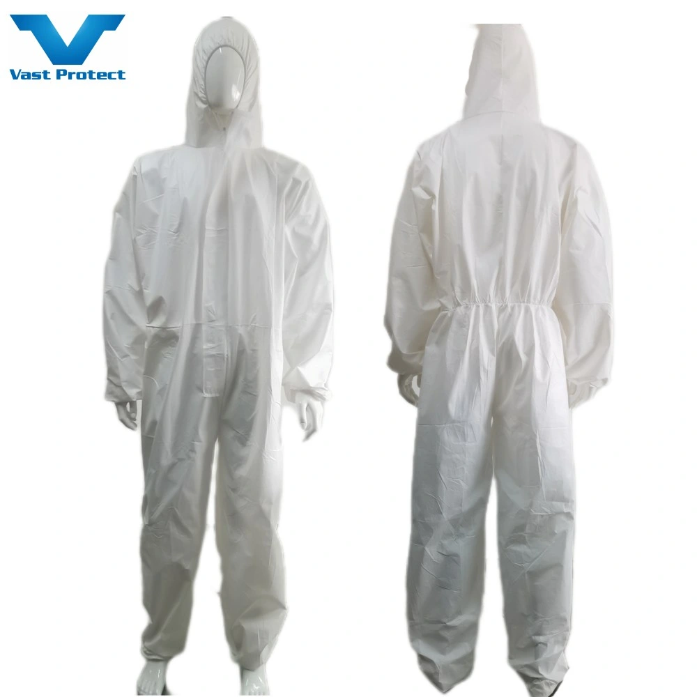 White Waterproof Microporous Safety PPE Protective Coveralls for USA Market