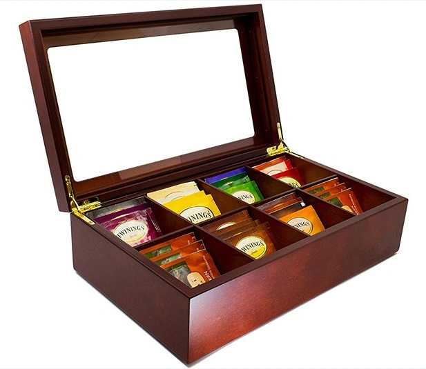 Luxuary Handcrafted compartimento 8 cajas de madera de tea Mostrar el pecho