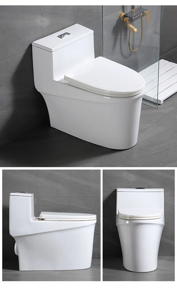 One Piece Toilet with Comfort Chair Seat Dual Flush White Toilet Bowl