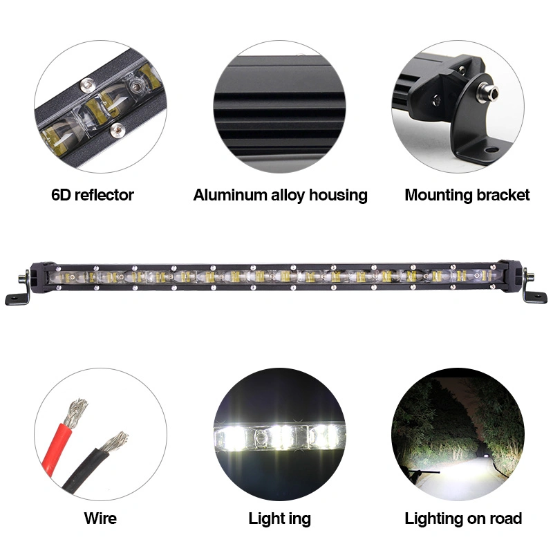 2019 New Driving Beam CREE Single Row 180W 90W 22inch Truck 6D Super Slim Auto LED Bar for Jeep