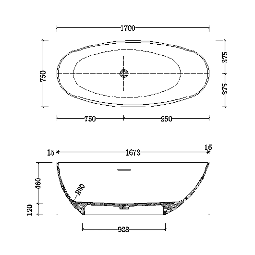 Rule Free Standing Acrylic Seamless Sanitary Ware SMC Material Bathtub