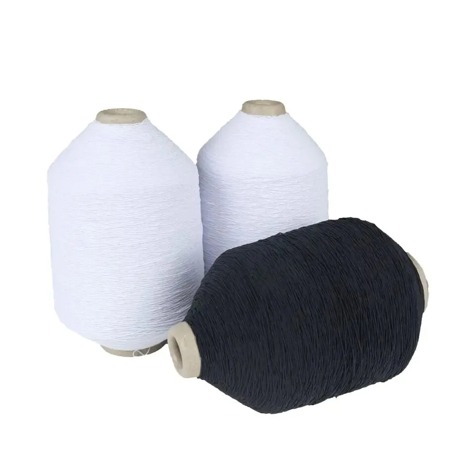 Fashion Polyester Knitting Yarn; Spandex/ Lycra Polyester Double Rubber Cover Yarn