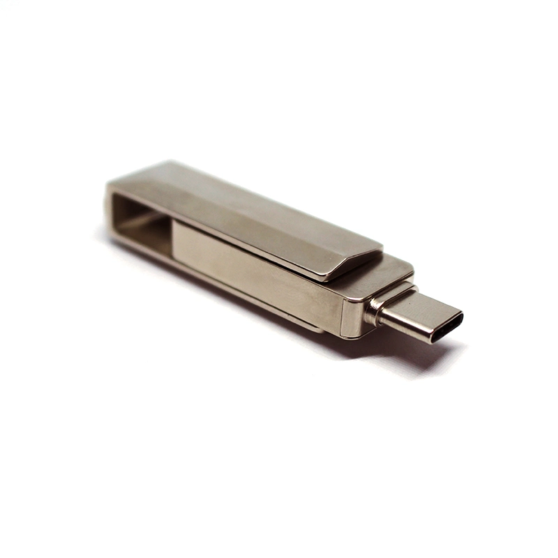 Single Port Type-C Metal Swivel USB Flash Drive USB Stick USB Flash Disk with Customized