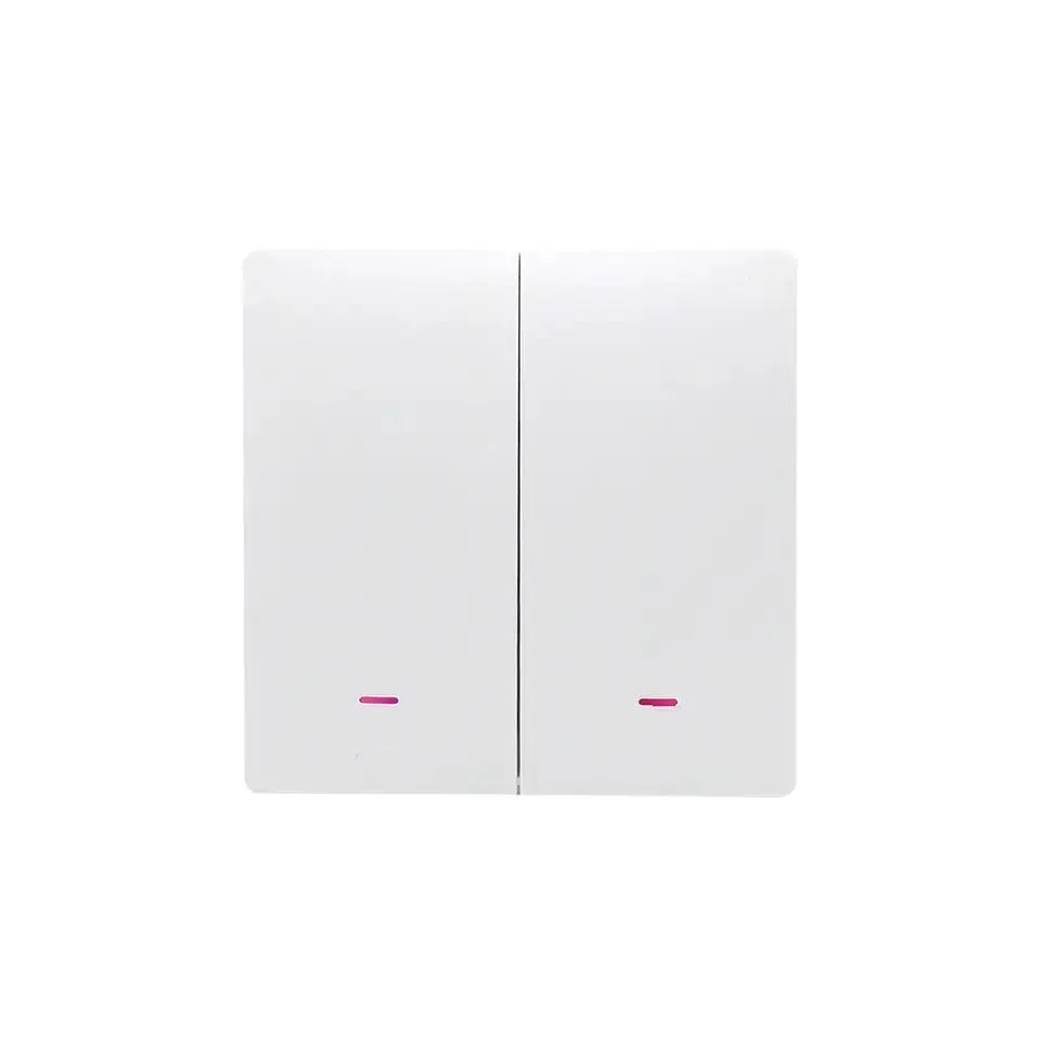 Commutateur d'éclairage intelligent Wi-Fi, eu, UK, bouton-poussoir double Commutateur mural de panneau télécommande sans fil fonctionne avec Alexa/Google Home