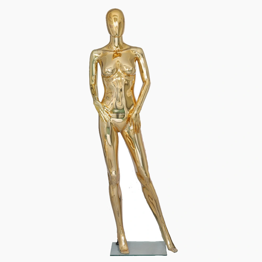 Cloth Display 2019 New Style Golden Chromed Female Mannequin