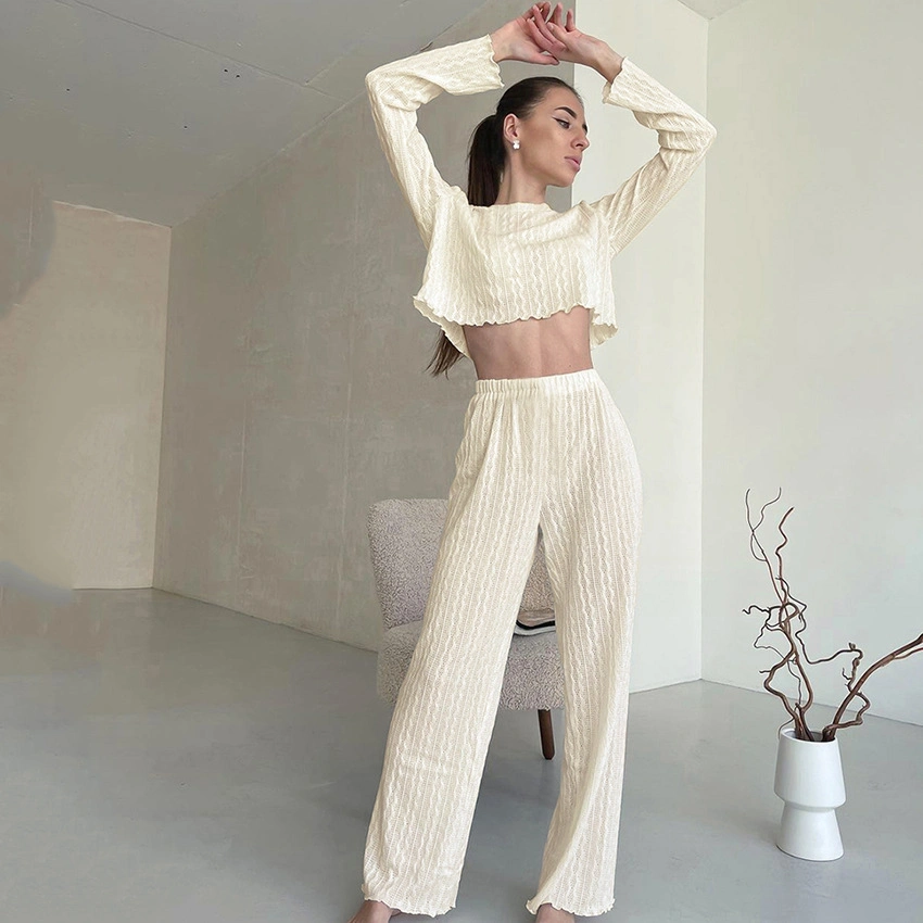 Traje de pijama de primavera Otoño Moda para mujer ropa cómoda para el hogar moda Manga larga LOUNGEWEAR