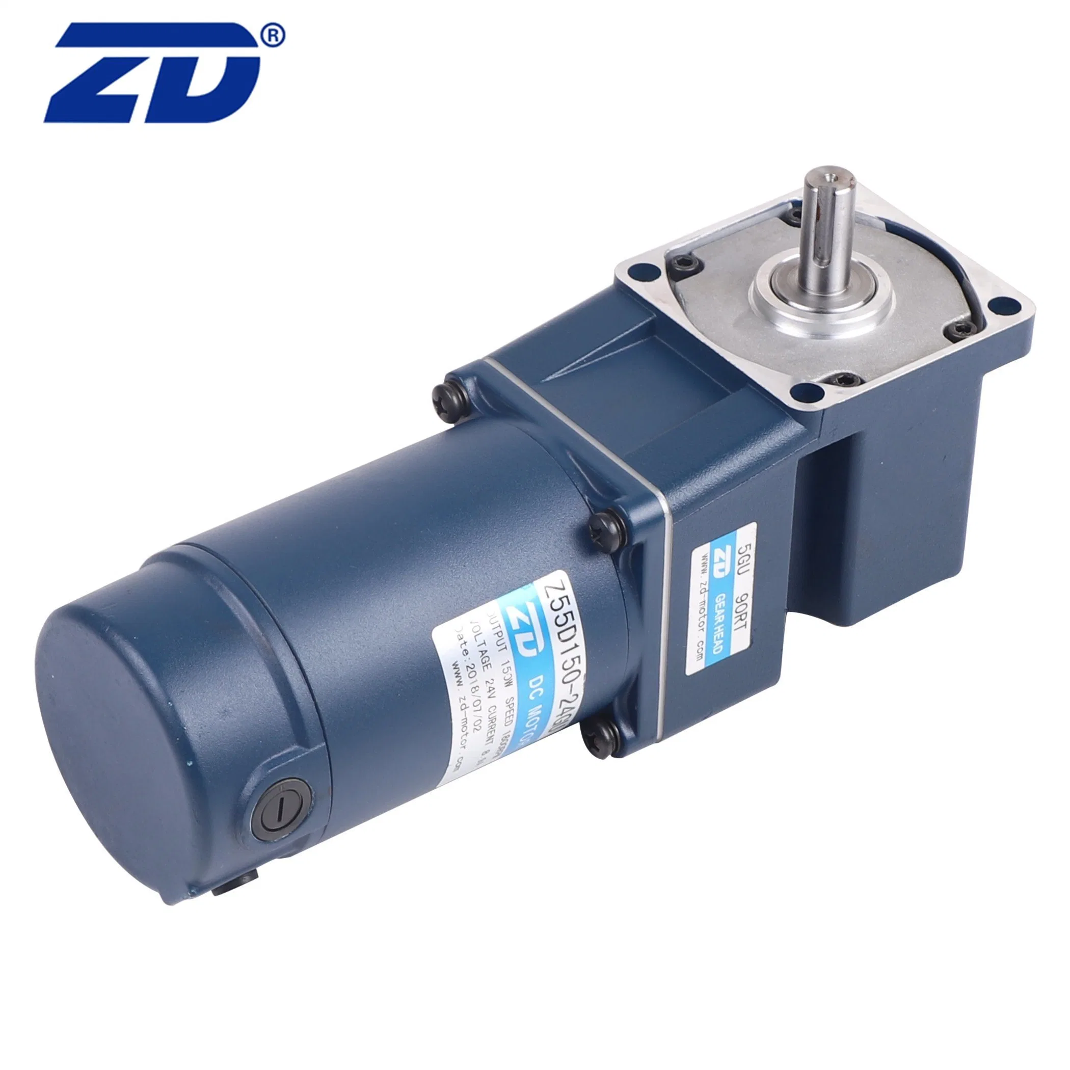 ZD High Torque Permanent Magnet DC Spiral Bevel Right Angle Brush Gear Motor