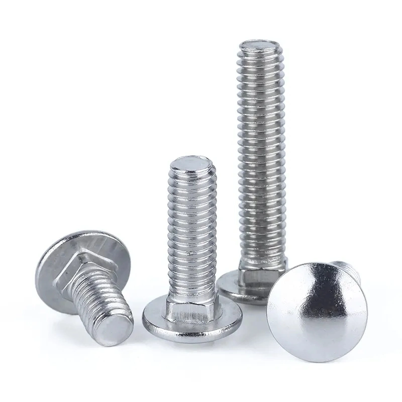 Galvanized & Stainless Steel SUS304/316 (A2/A4) Round Head Square Neck Carriage Bolts Made in China Fasteners