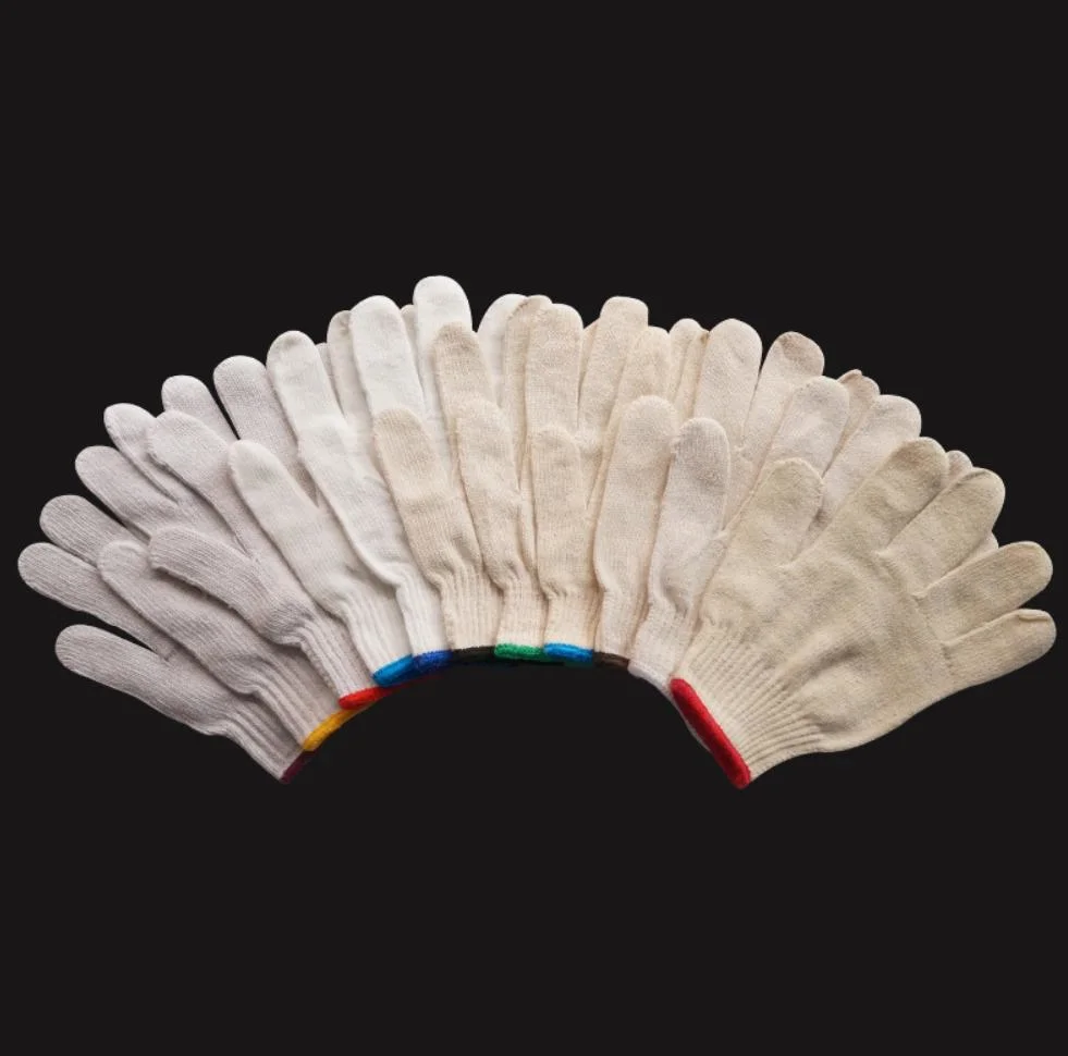 High quality/High cost performance  Natural White Cotton Knitted Safety Working Glove