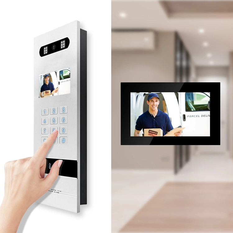 IP Intercom System for Multi-Apartment Support Night Vision Intercom Camera IC/ID Card Door Phone 7 Inch Indoor Unit