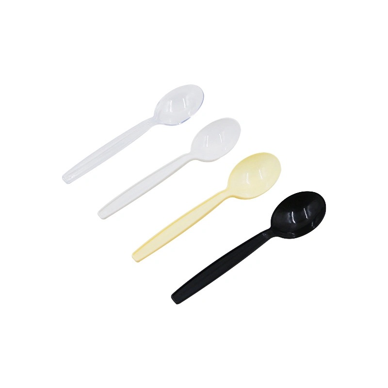 Custom Simple Disposable Cutlery Plastic 502 Spoons Independently Packaged Takeaway Meal Plastic Spoon Tableware Wholesale/Supplier (RE-03)